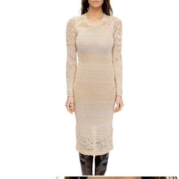🔥clearance🔥New TORN BY RONNY KOBO Celeste Dress Open Knit Midi Dress - Picture 1 of 7